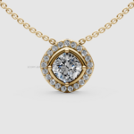 Cushion Lab Dimond  Halo Solitaire pendant